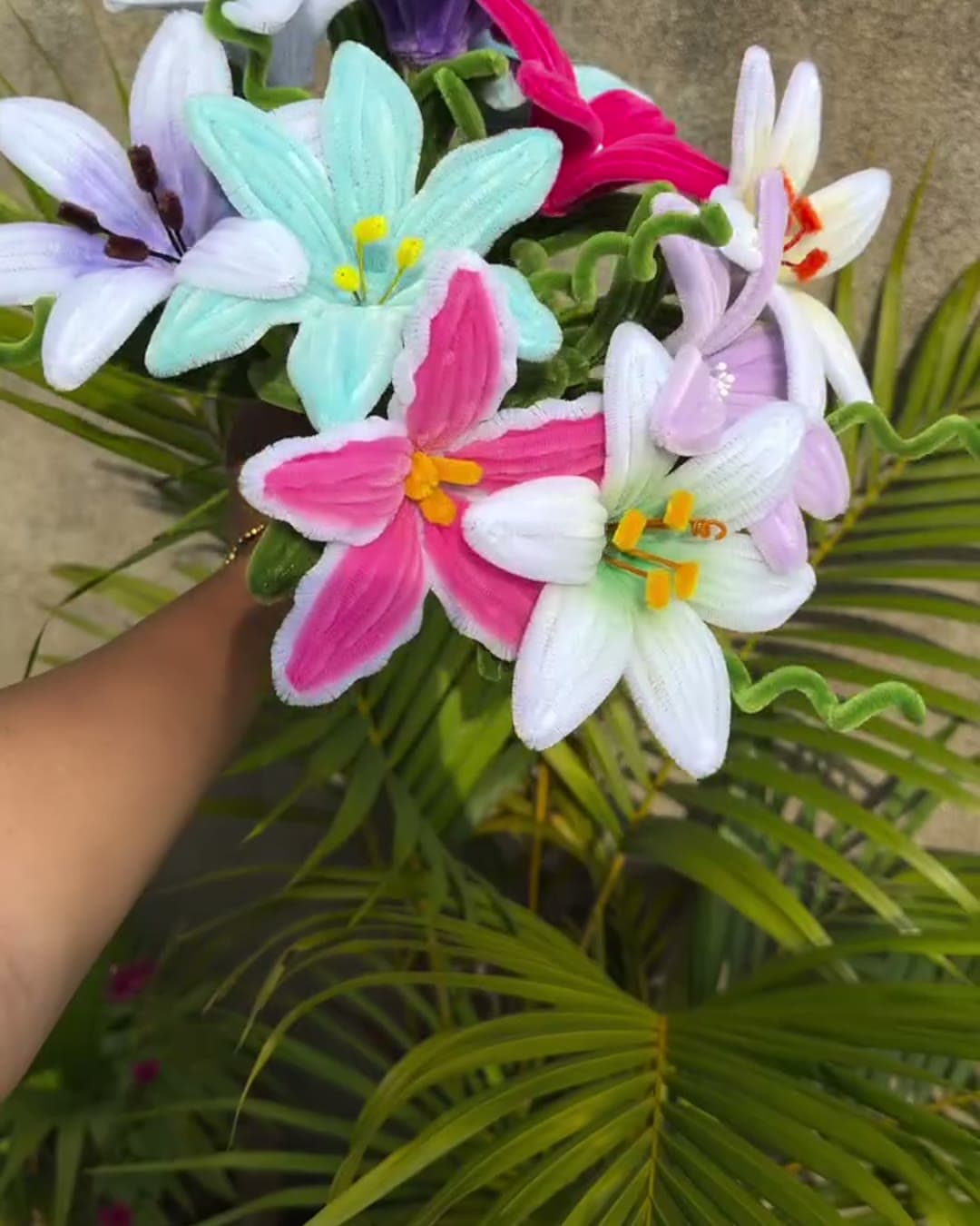 Bunch of handmade lilies
