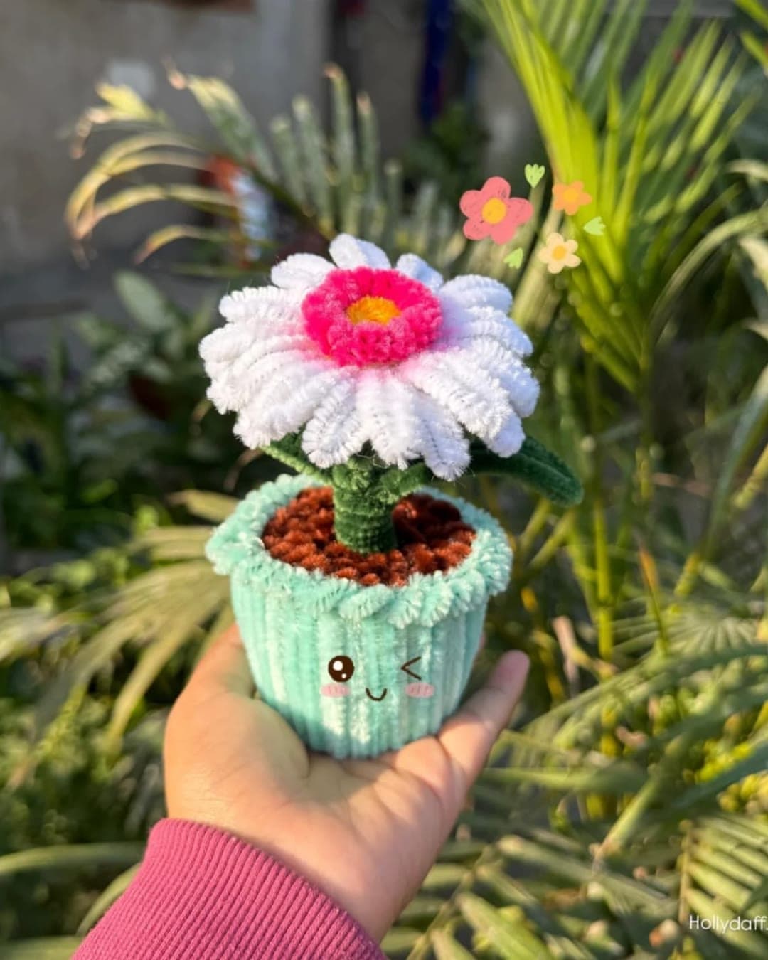 Smiley daisy mini pot